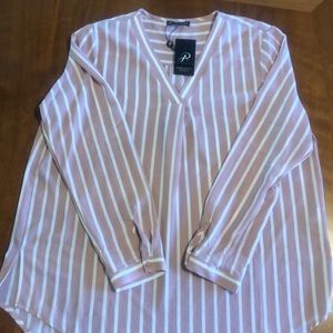 Pink and white Adrianna Papell blouse